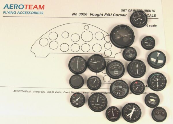 Cockpit Instrumente Vought F4U Corsair 1/4