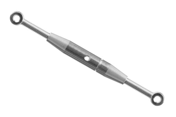 Präzisions-Spannschlösser, vernickelt, Messing M3, Länge: 50-74 mm, Augenschraube innen 2.5 mm, 2 Stk.