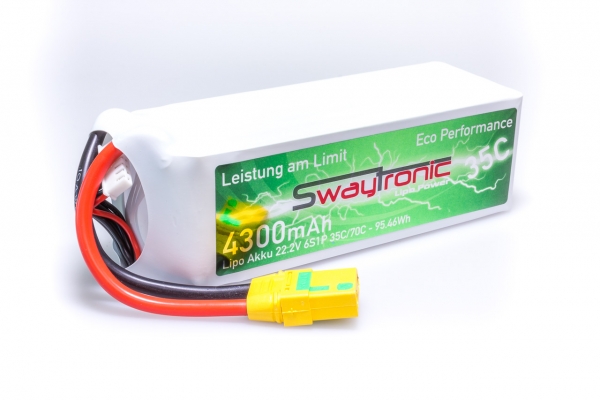 SWAYTRONIC LiPo 6S 22.2V 4300mAh 35C/70C XT90S