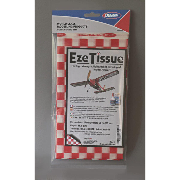 DELUXE Eze Tissue Rot Karo Bespannpapier
