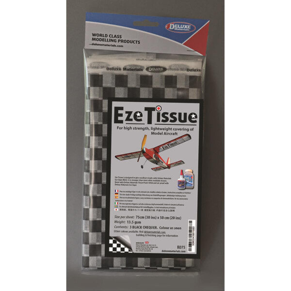 DELUXE Eze Tissue Schwarz Karo Bespannpapier