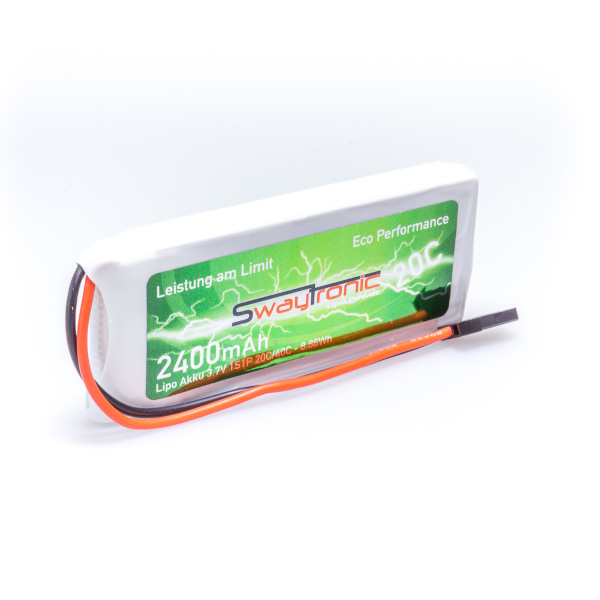 SWAYTRONIC LiPo 1S 3.7V 2400mAh 20C/40C JR